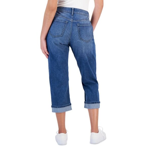 Style & Co. 4 Petite Mid-Rise Curvy-Fit Roll Cuff Capri Jeans NWT - Picture 5 of 10